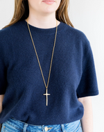 Elongated Long Cross Necklace