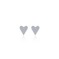 Pave Heart Stud Earrings