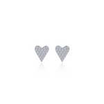 Pave Heart Stud Earrings