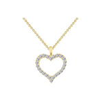 0.96 CTTW Open Heart Pendant Necklace