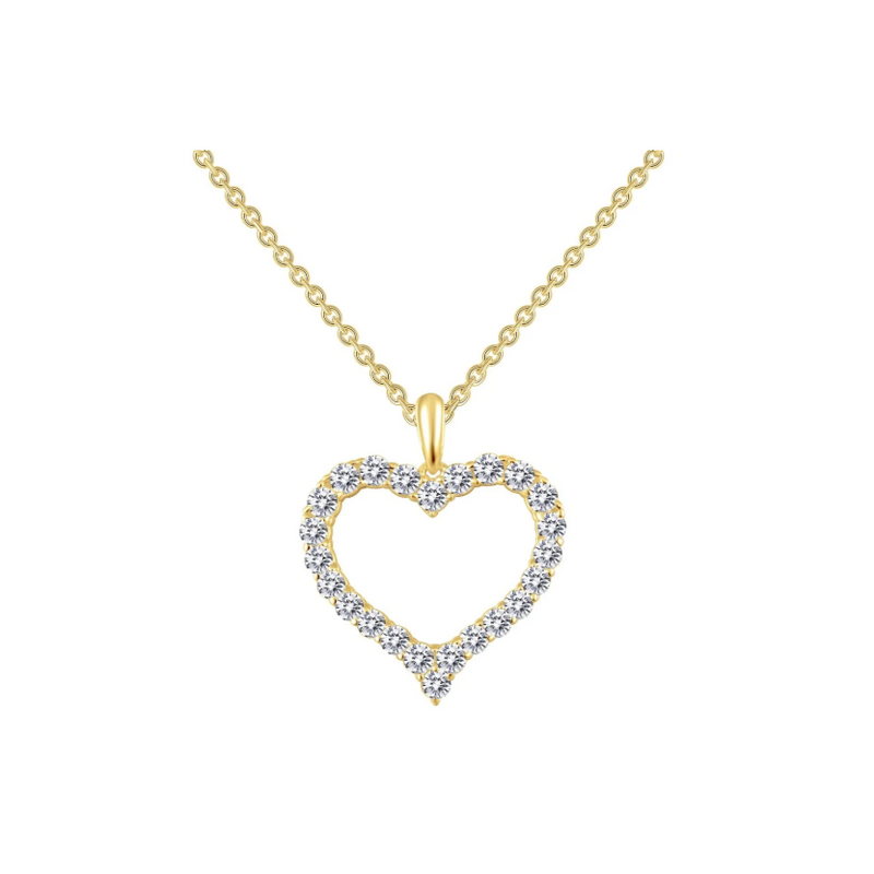 0.96 CTTW Open Heart Pendant Necklace