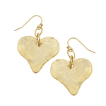 Handcast Gold Medium Heart Earring