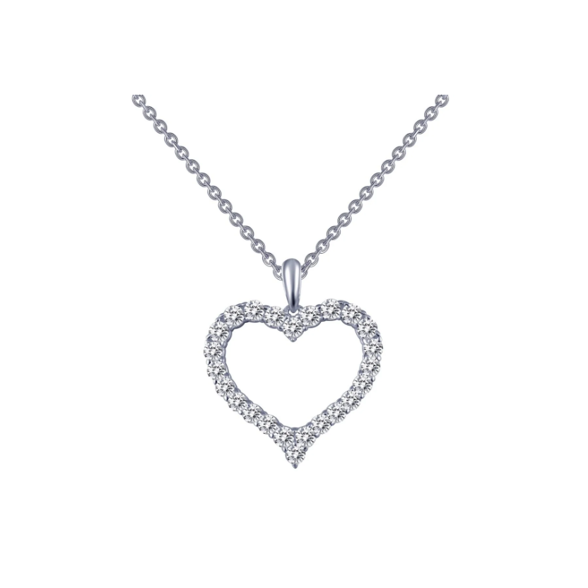 Open Heart Pendant Necklace 18"