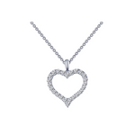 Open Heart Pendant Necklace 18"