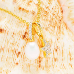 14KT Gold Vermeil Star Fish and Pearl Necklace