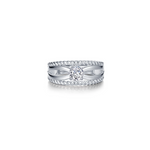 Criss-Cross Solitaire Ring