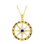 Gold Vermeil Blue Lab Sapphire Compass Necklace