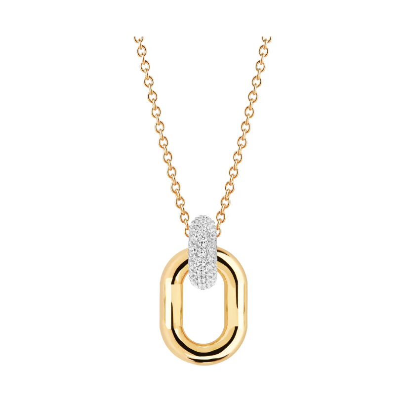 Gold CZ Bail Capri Due Pendant