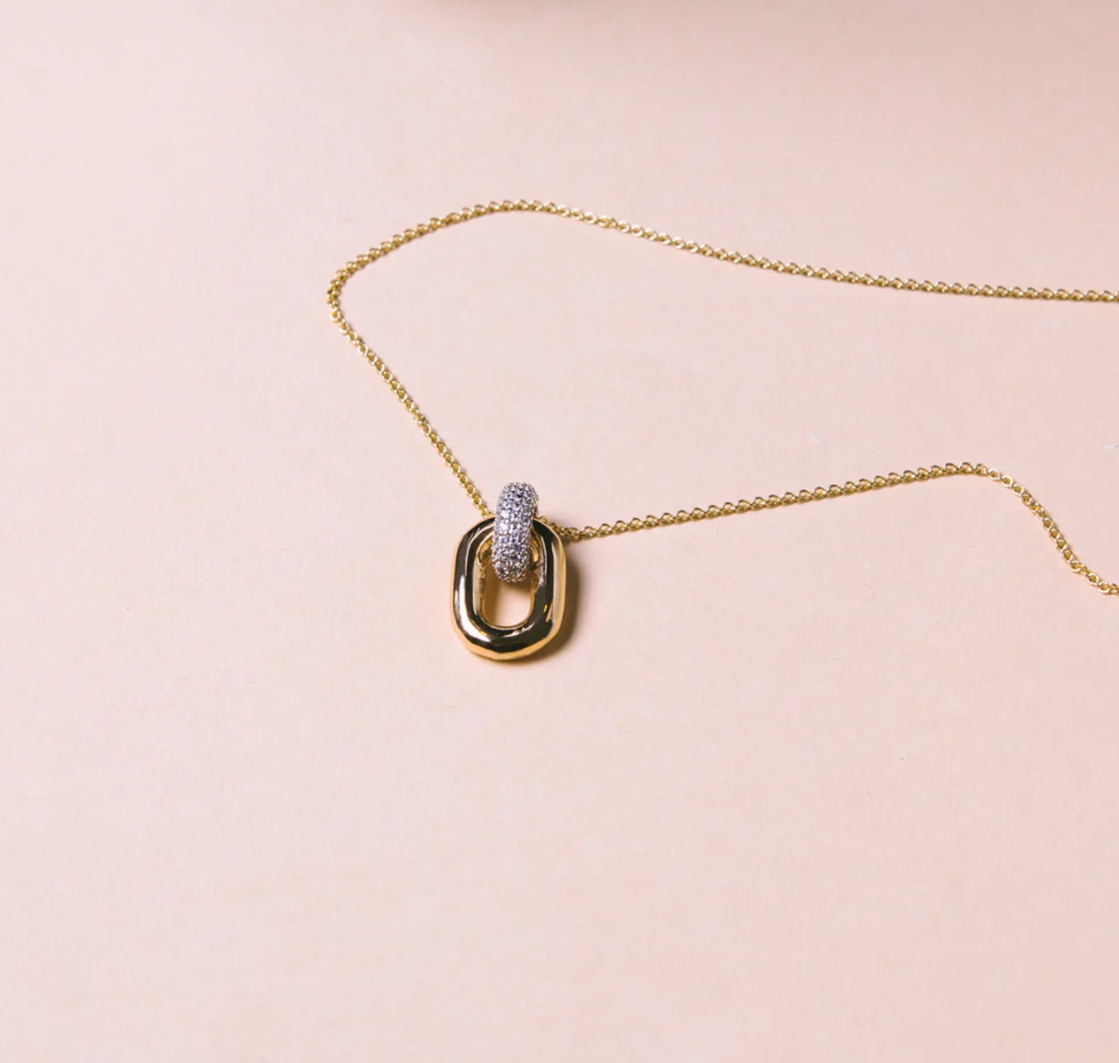 Gold CZ Bail Capri Due Pendant