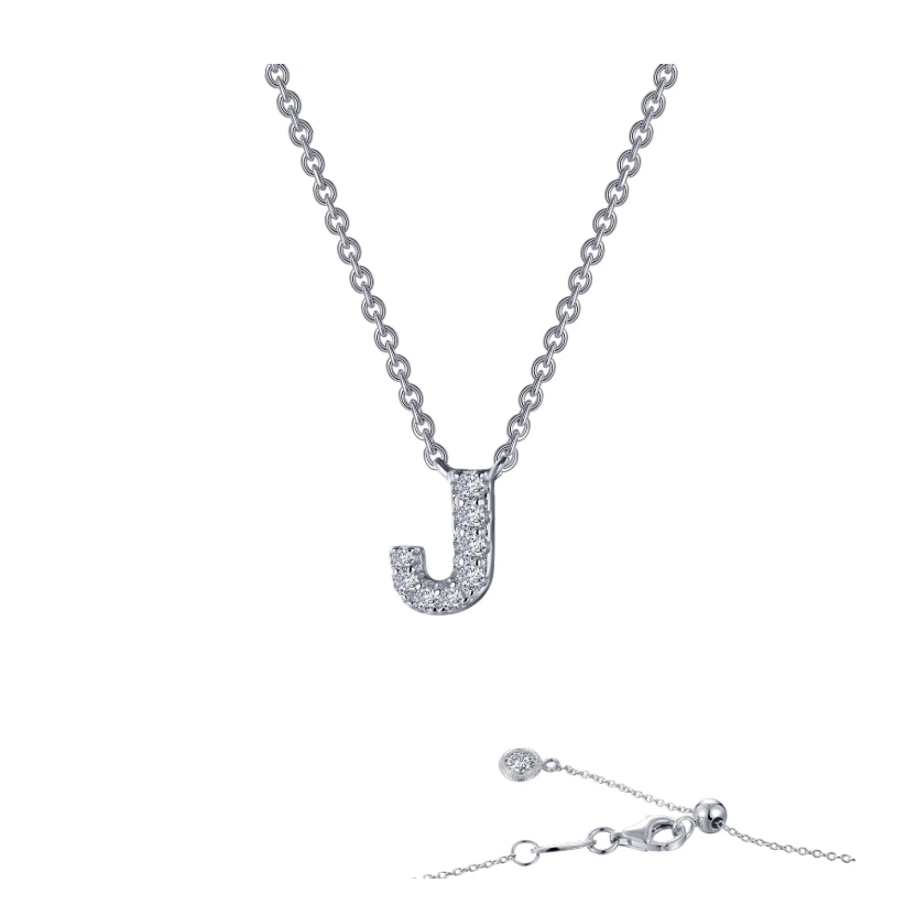 J Initial Silver Necklace