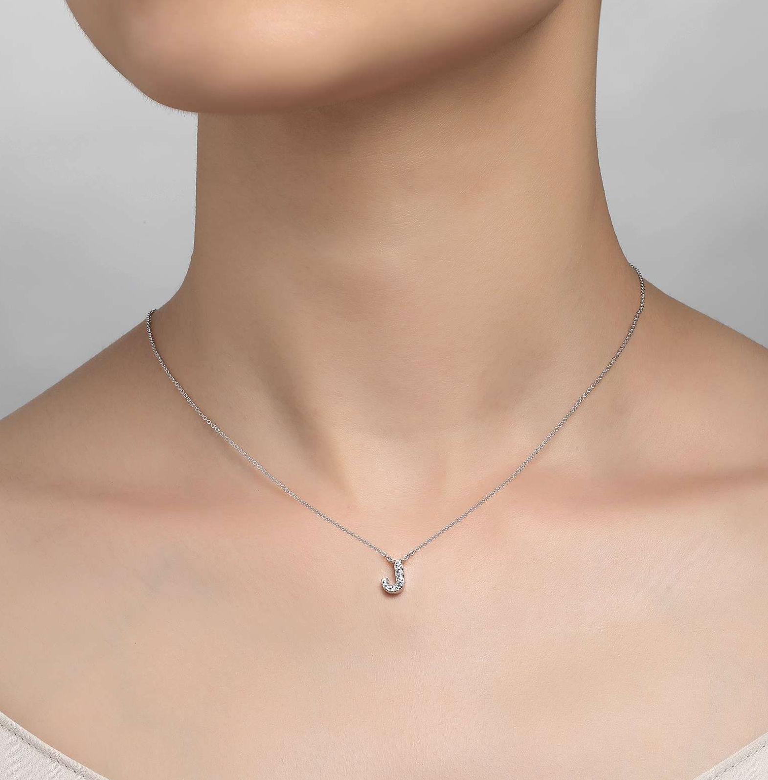 J Initial Silver Necklace
