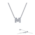 M Initial Silver Necklace