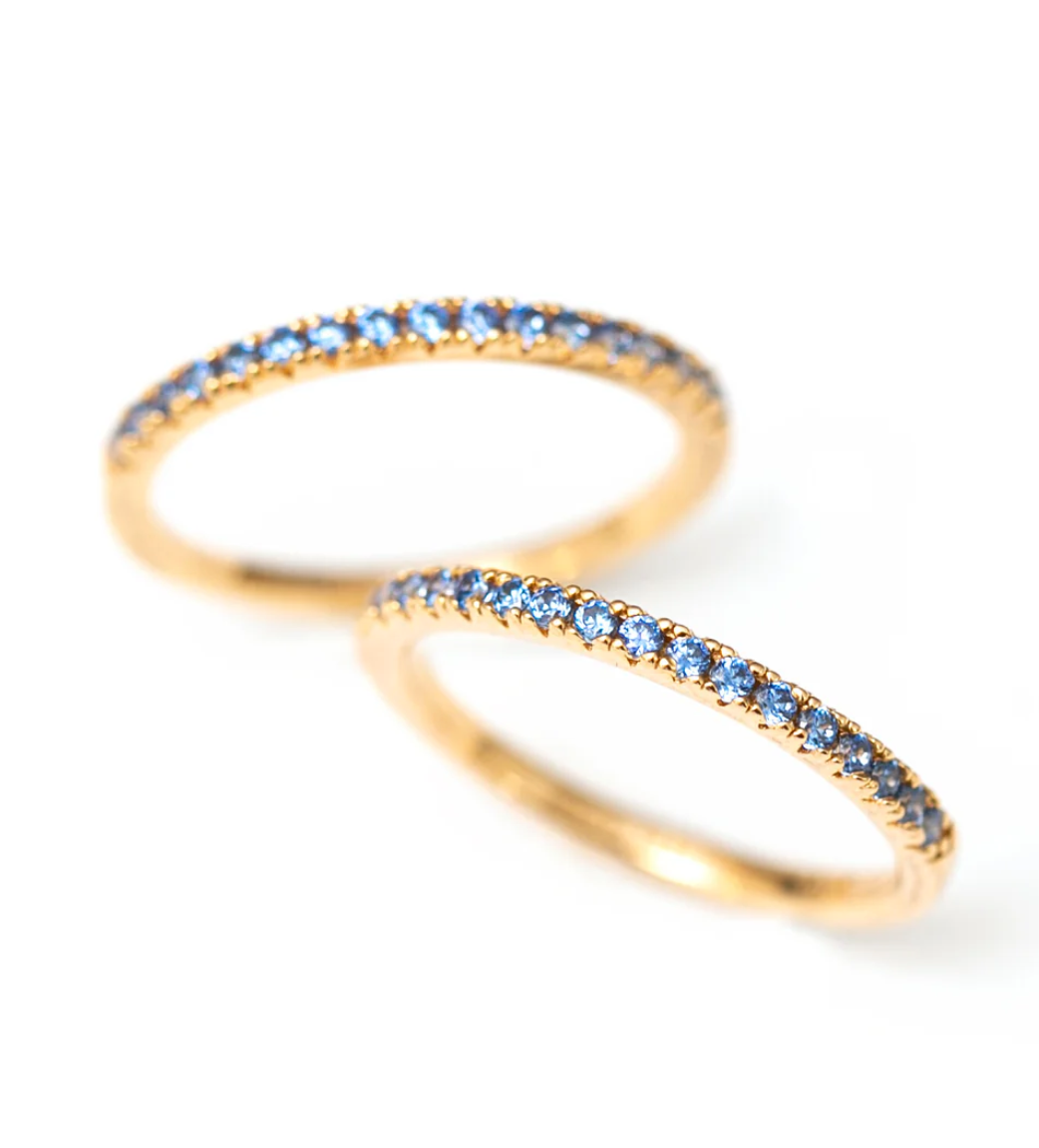 Gold Blue Gradient CZ Ellera Ring