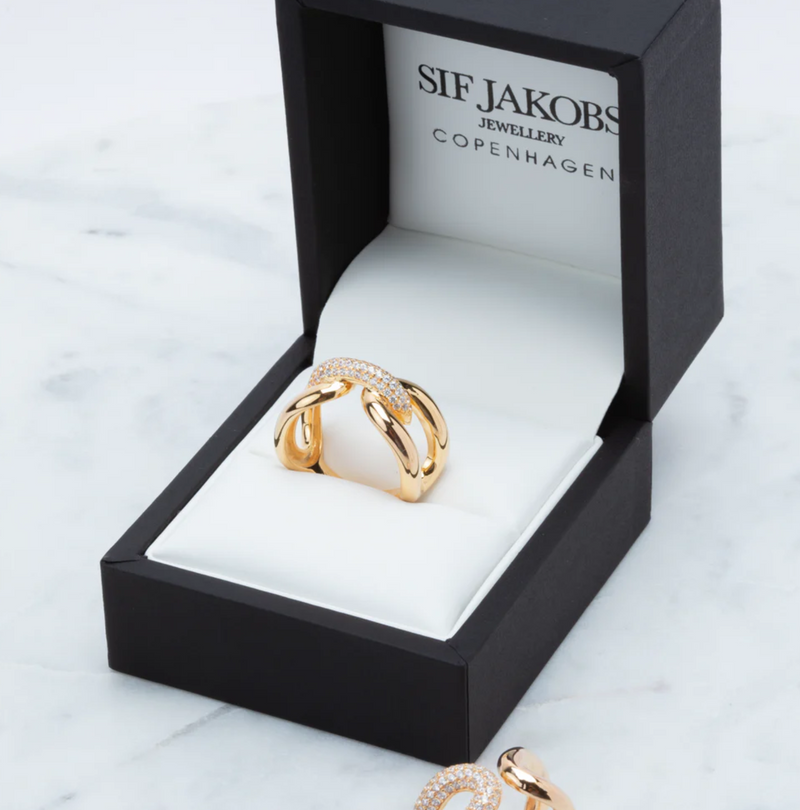 Gold CZ Capri Tre Ring