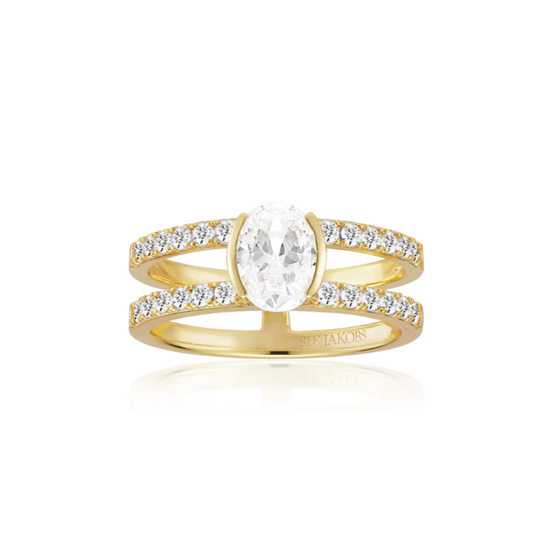 Gold CZ Ellissee Carezza Piccolo Ring