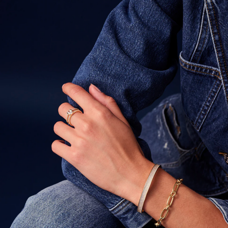 Gold CZ Ellissee Carezza Piccolo Ring