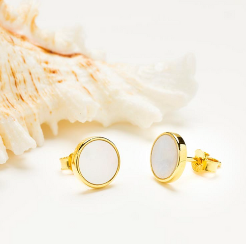 14kt Gold Vermeil MOP Stud Earrings