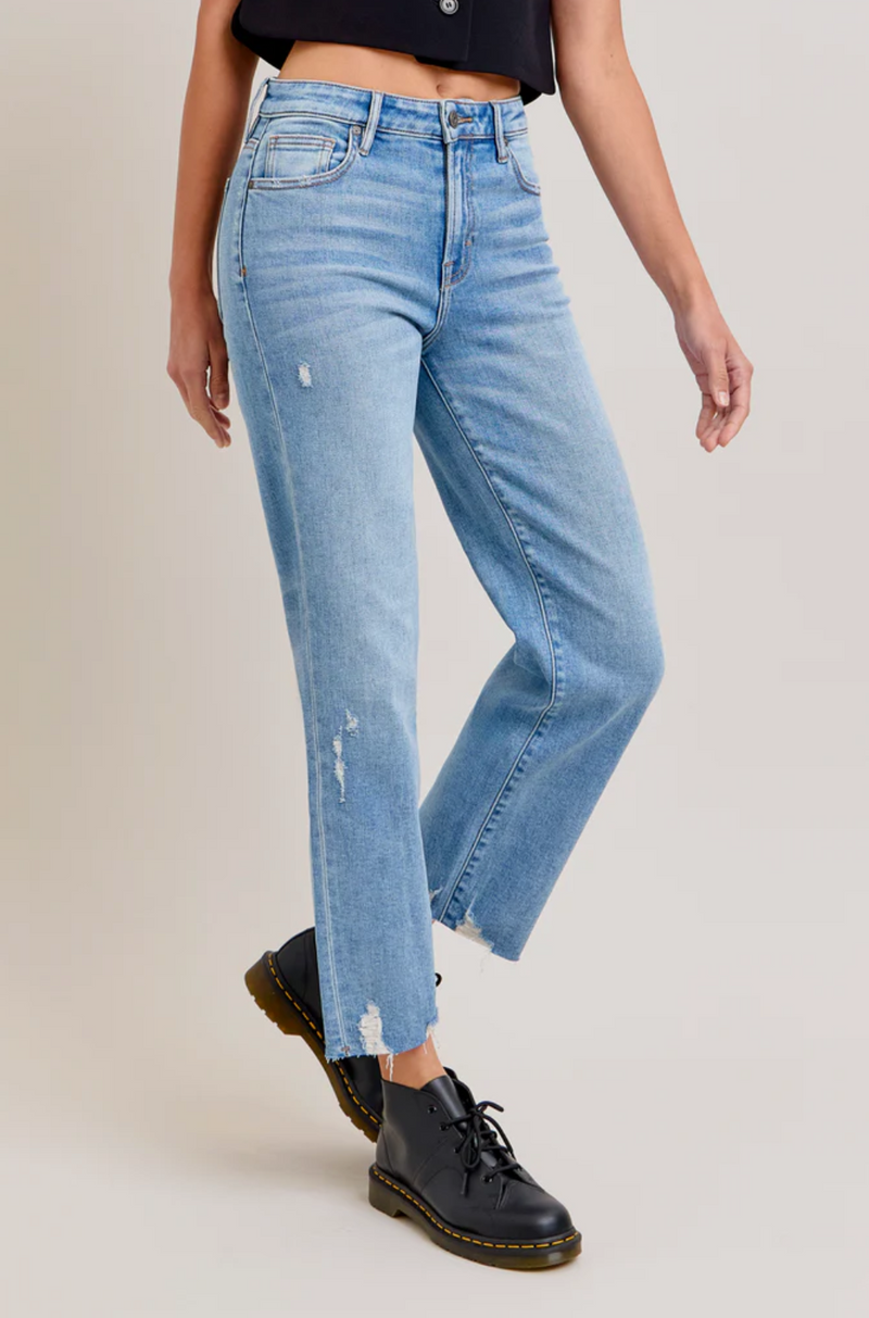 Medium Light Hem Grinded Stretch Straight
