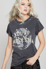 Black You're A Rock Star Burn Out Tee