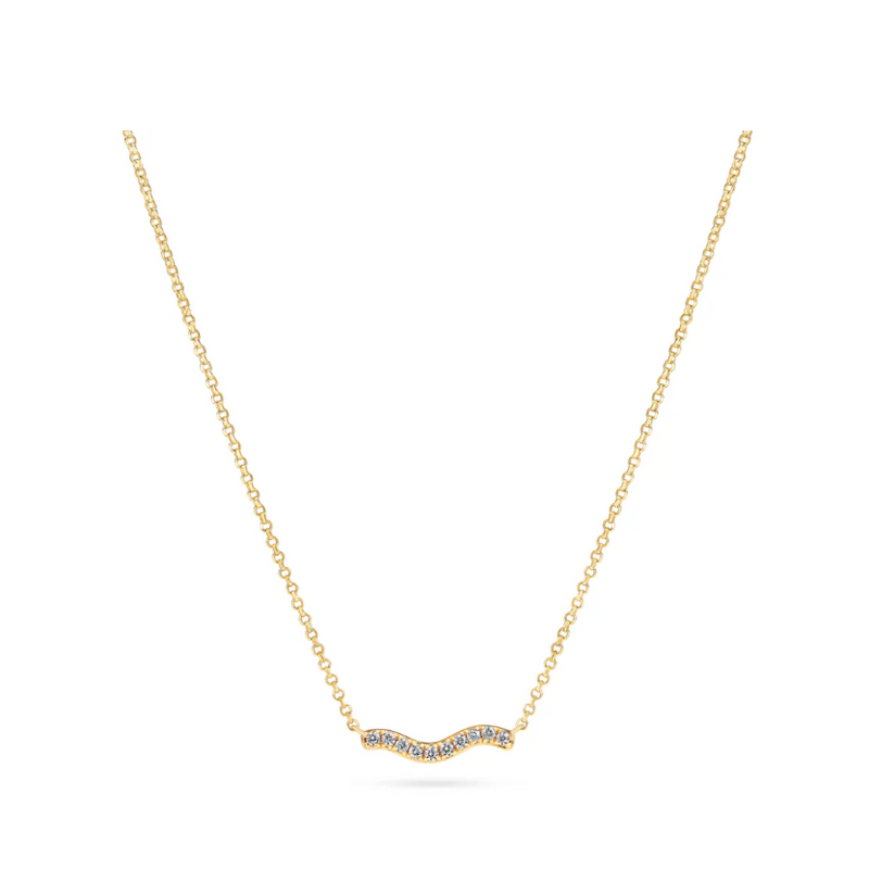 Gold CZ Ellera Waves Necklace