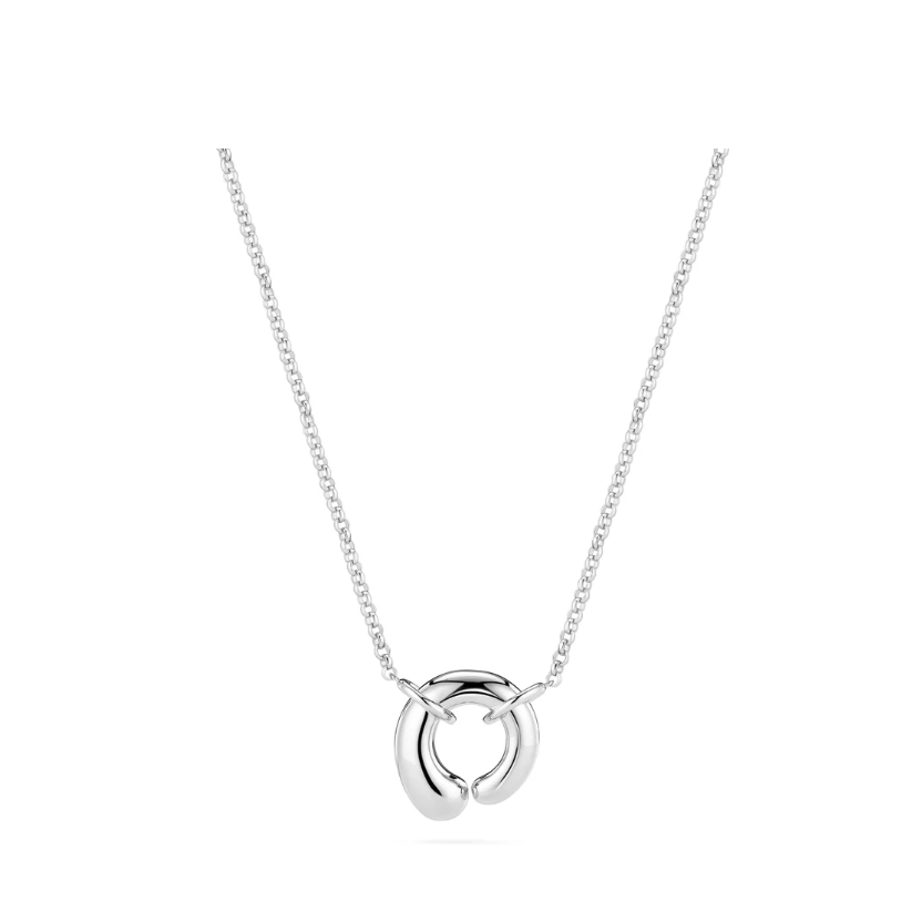 Silver Goccia Circolo Pianura Necklace