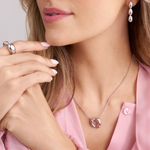 Silver Goccia Circolo Pianura Necklace