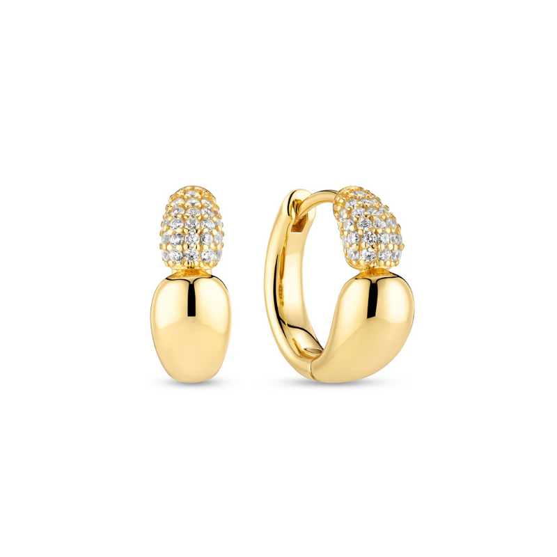 Gold CZ Goccia Creolo Piccolo Earrings