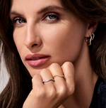 Gold CZ Ellera Waves X-Grande Earrings