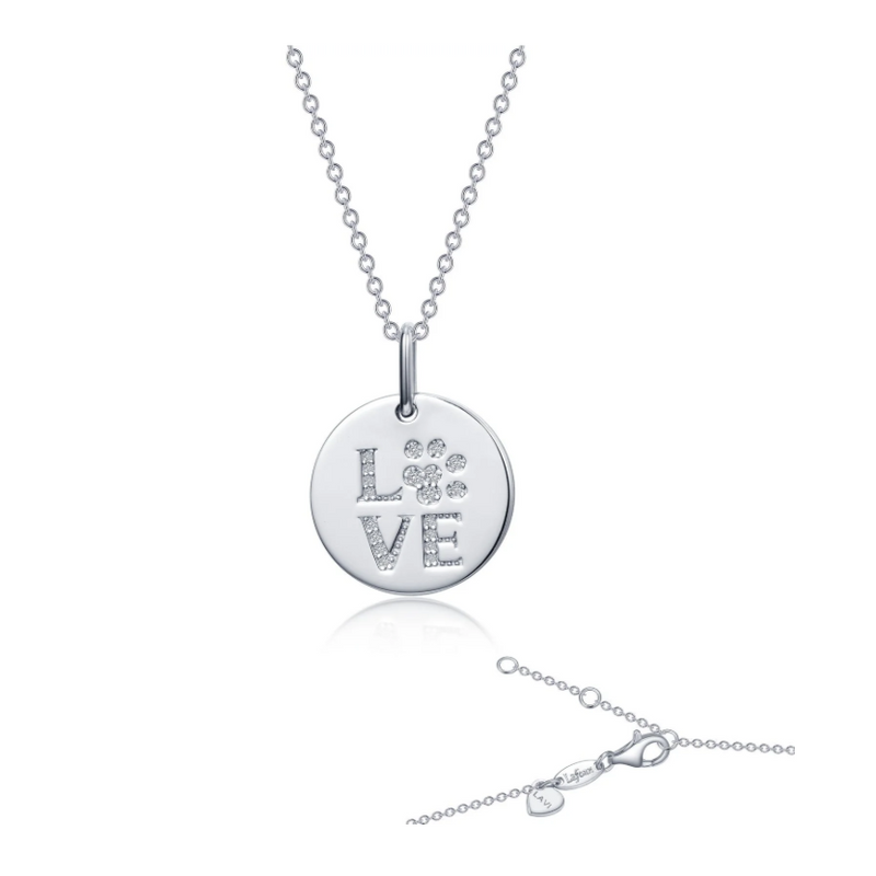 LOVE Paw Print Necklace