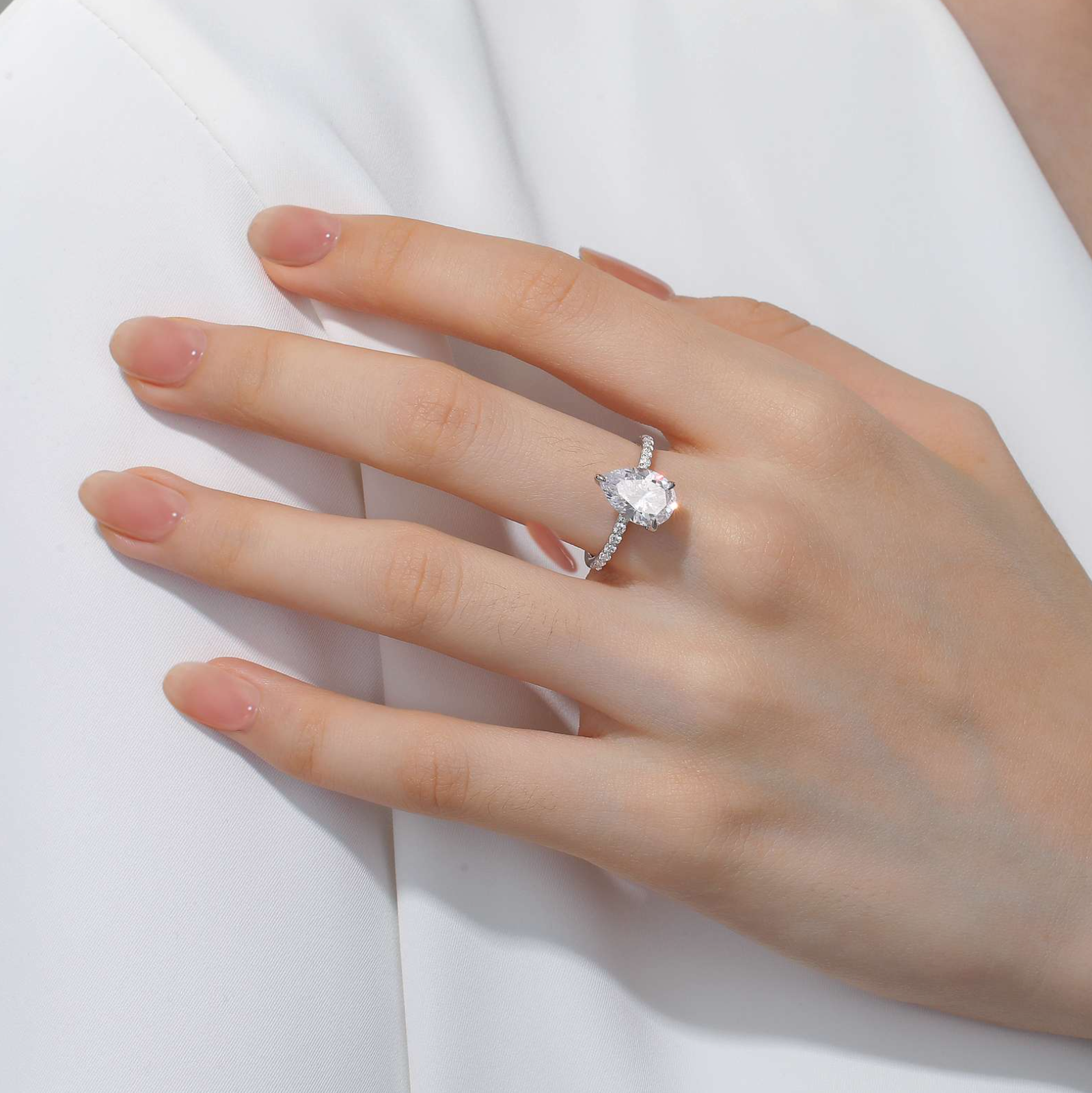 Pear-Shaped Solitaire Engagement Ring