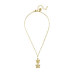 16" Paperclip Chain with Double Butterfly Necklace