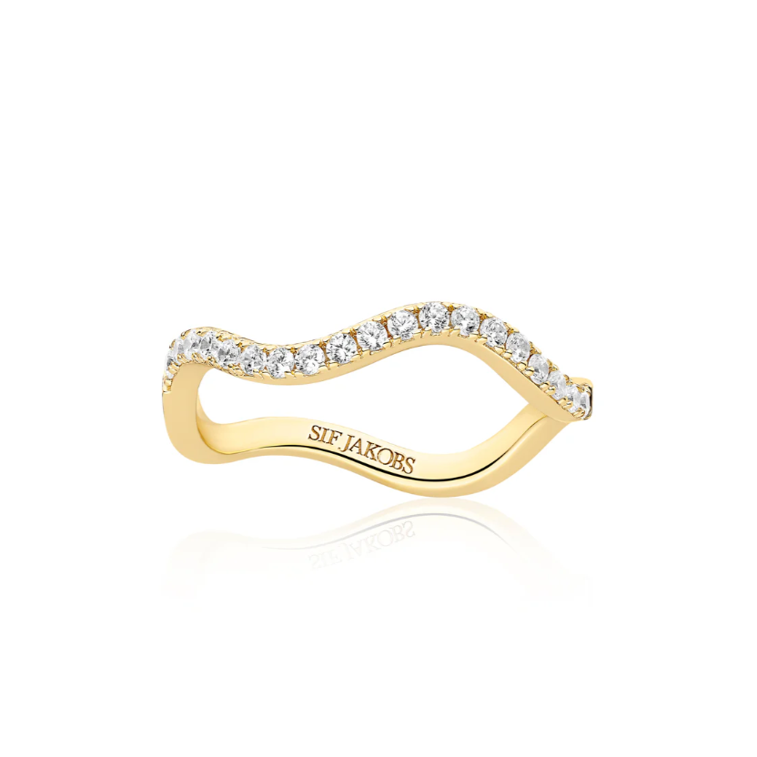 Gold CZ Ellera Waves Ring