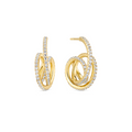 Gold CZ Spirale Grande Earrings