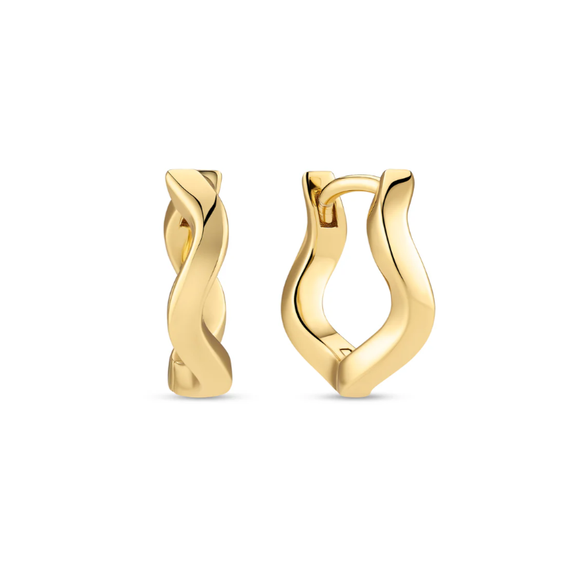 Gold Ellera Waves Pianura Grande Earrings