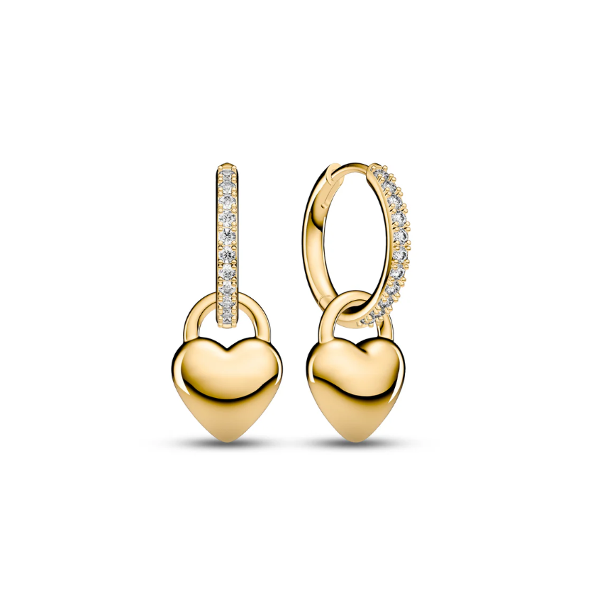 Gold Julia CZ Heart Creolo Earrings