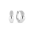 Silver CZ Goccia Creolo Piccolo Earrings