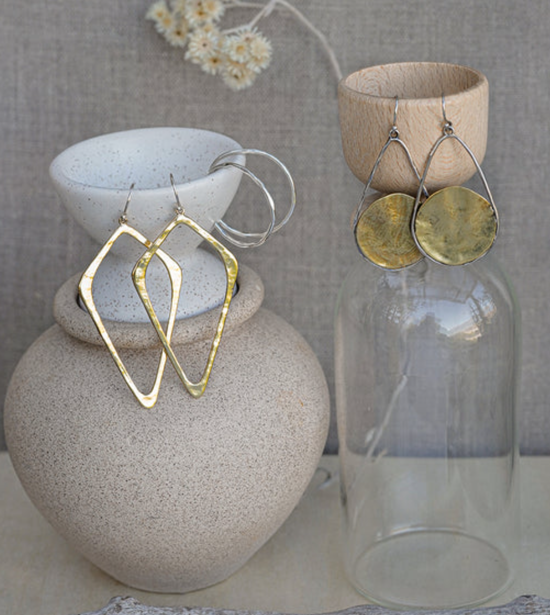 Hightail Earrings - Ceramic Coated Brass