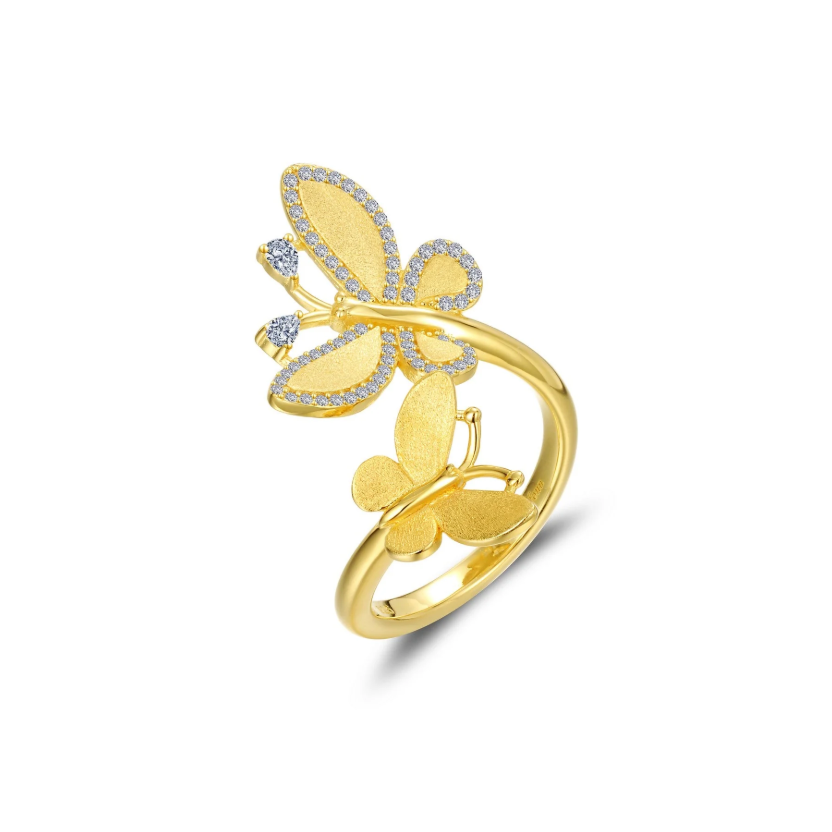 Gold 0.96 CTW Butterfly Open Ring