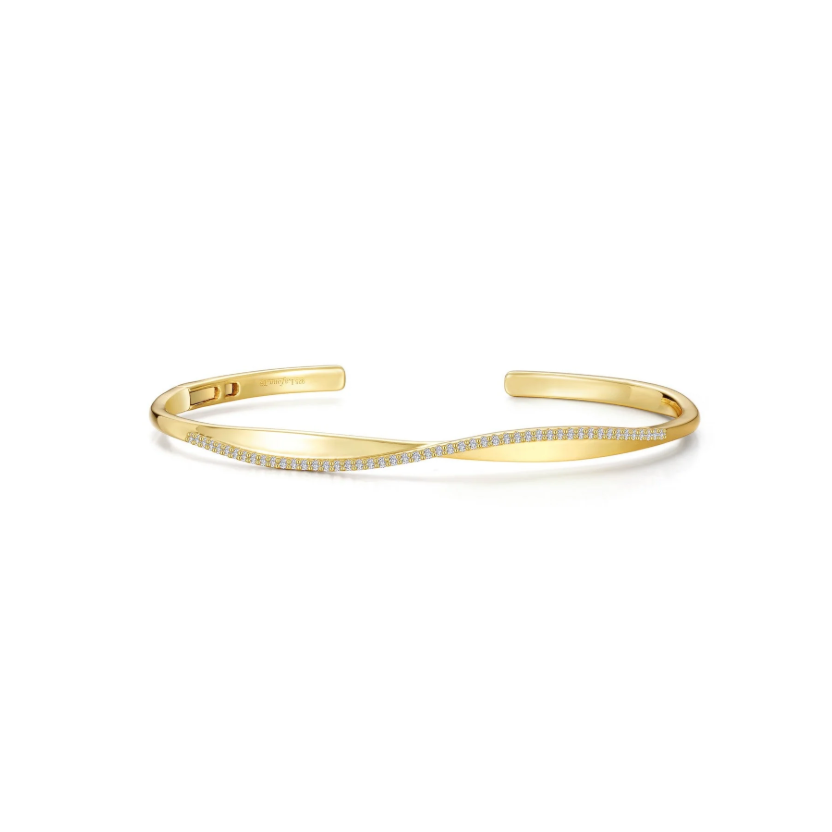0.49 CTW Open Hinged Bangle Bracelet