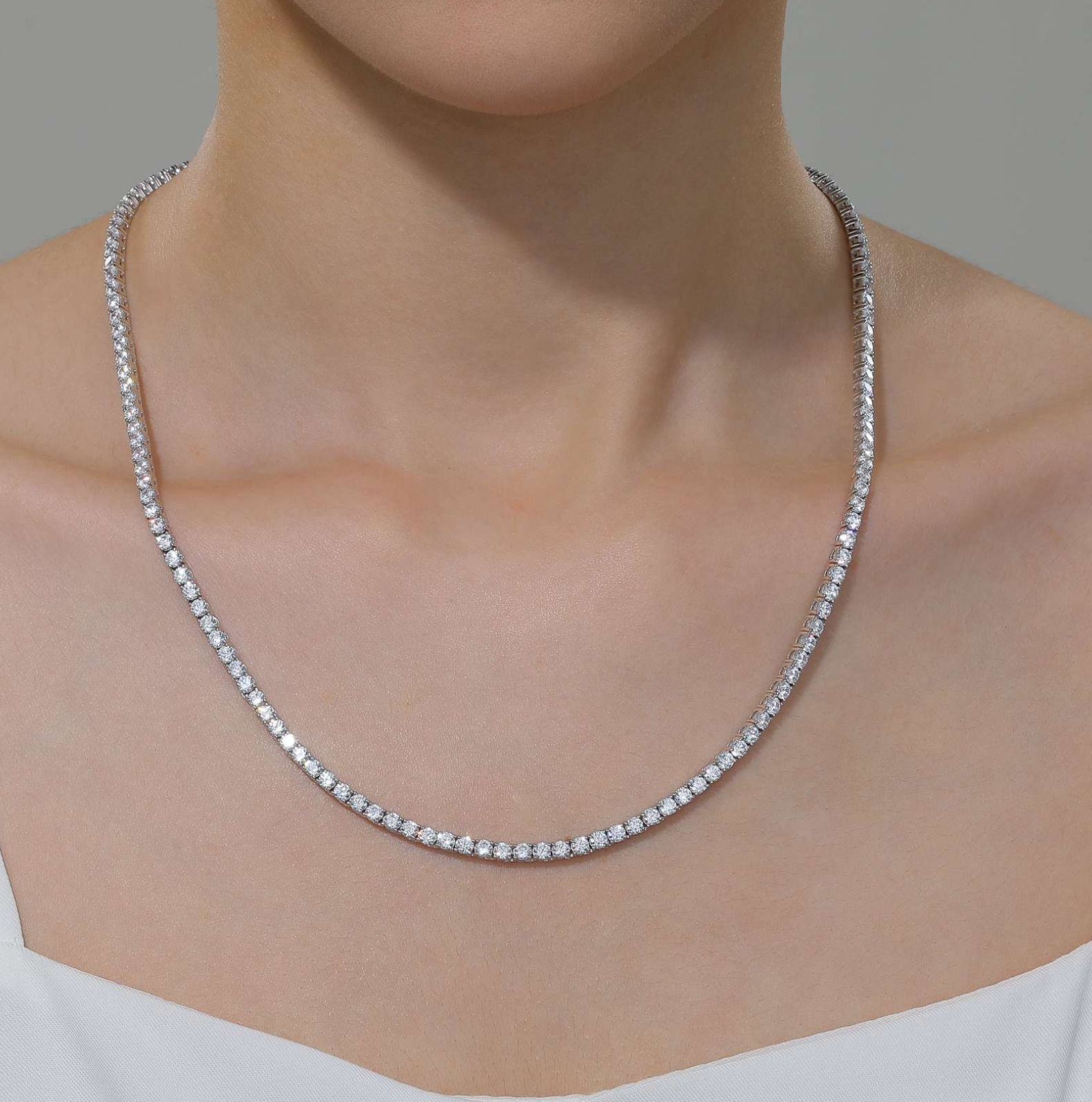 26.5 CTTW Tennis Necklace