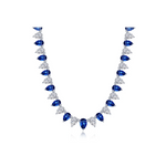 38 CTW Fancy Lab-Grown Sapphire Tennis Choker Necklace