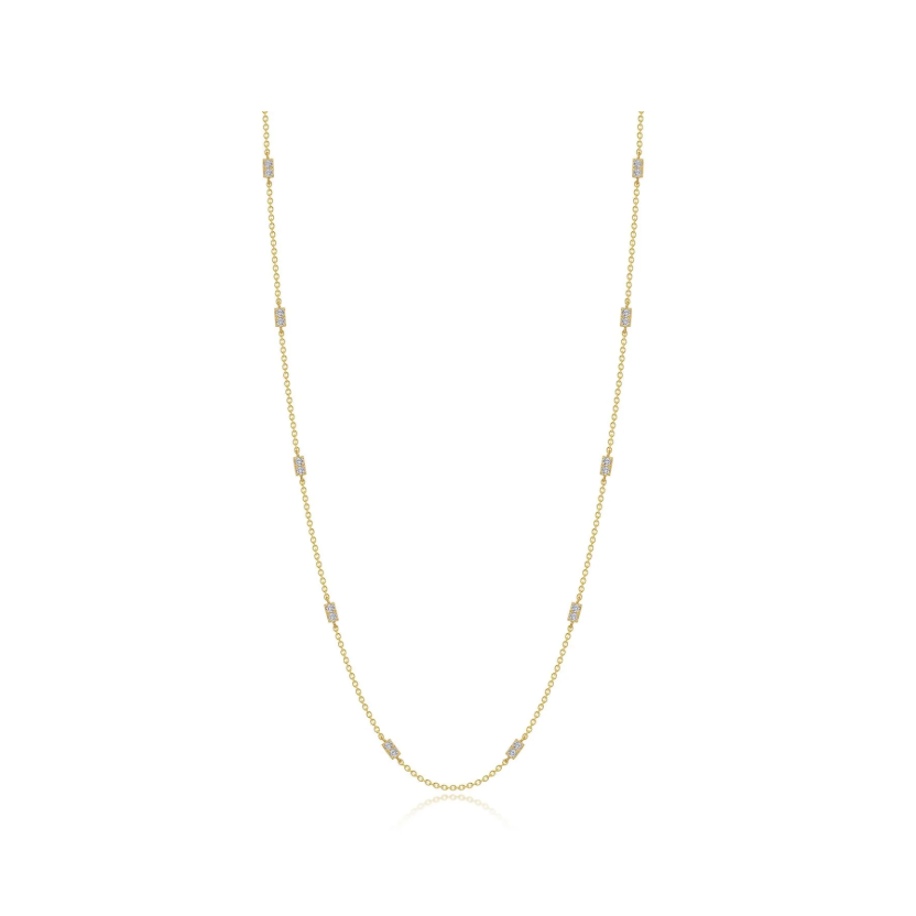 0.6 CTW Gold Adjustable Station Necklace