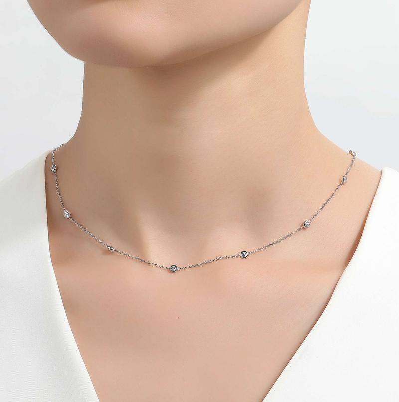 0.73 CTW Station Necklace