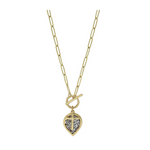 Kristal Lotus Cross Toggle Necklace
