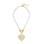 Mother of Pearl Heart Necklace On Pearl