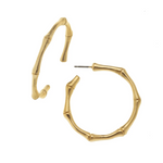 Gold Bamboo Hoop Earrings
