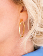 Gold Bamboo Hoop Earrings