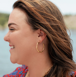 Gold Bamboo Hoop Earrings
