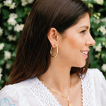 Gold Bamboo Hoop Earrings