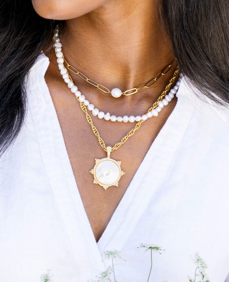 Genuine Freshwater Pearl Paperclip Necklace